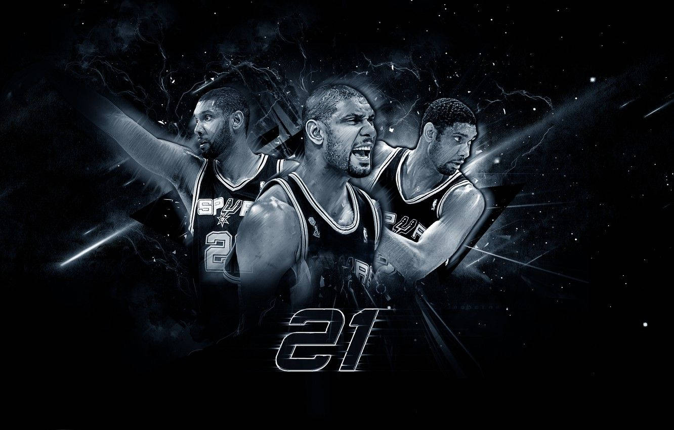 Tim Duncan Black Digital Art Background