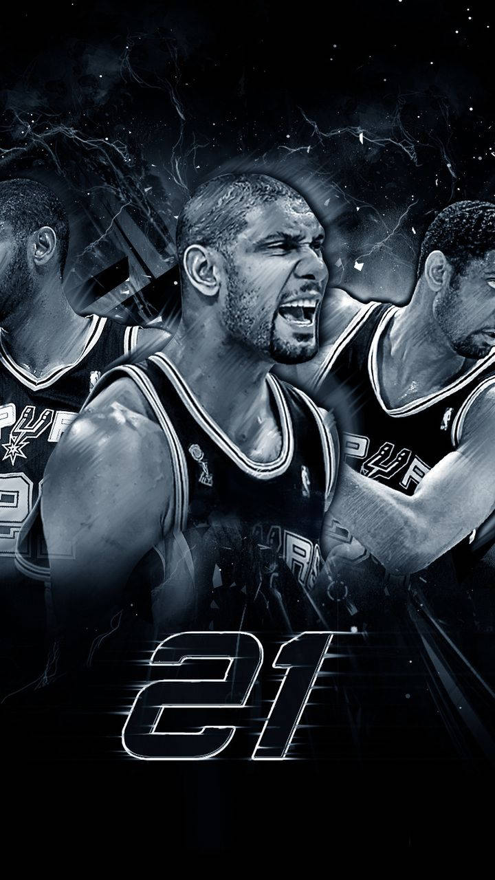 Tim Duncan Dark Portrait Art Background