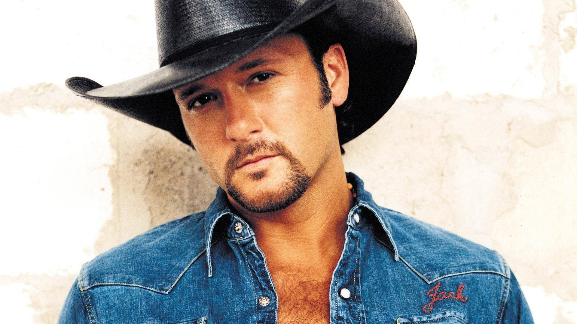 Tim Mcgraw Wearing Denim Jacket Background