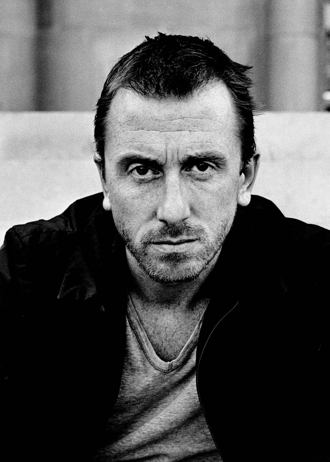 Tim Roth Intense Actor Gaze Portrait Background