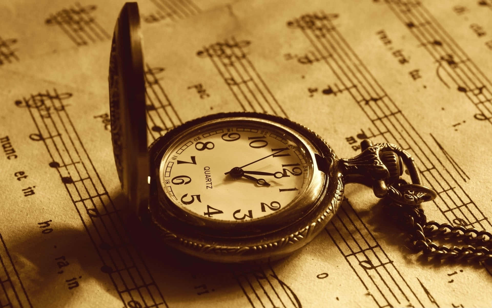 Time Clock With Musical Note