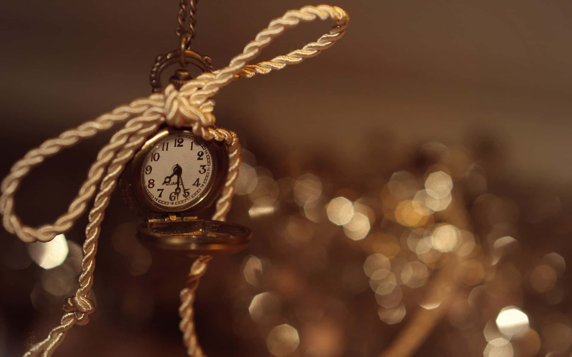 Time Clock With Rope Background