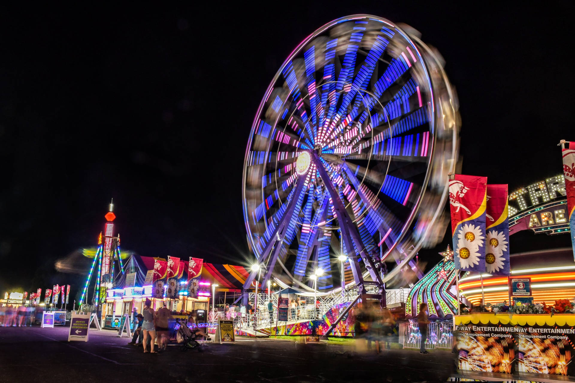 Time-lapse Of Night Fair Background