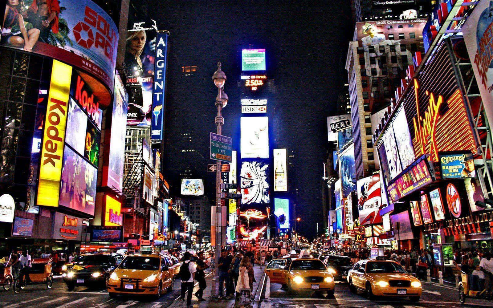 Time Square New York City Laptop Background