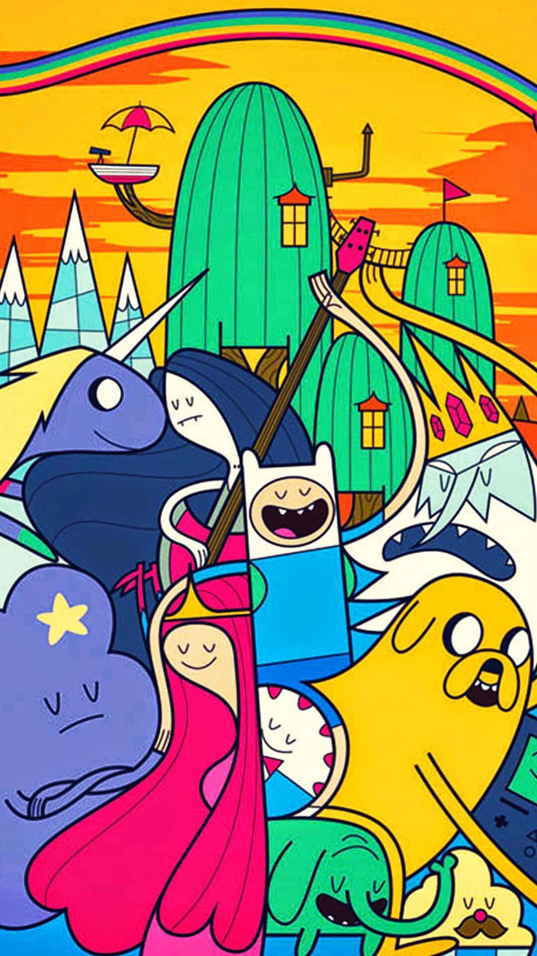 Time To Explore The World Of Adventure Time On Your Iphone Background