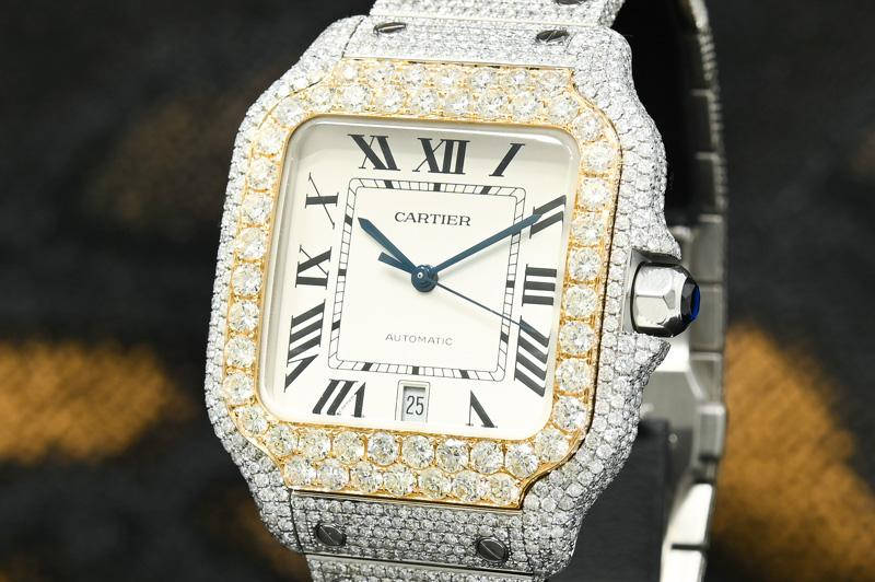 “time To Sparkle – Diamond-encrusted Cartier Watch Superimposed On Wrist”