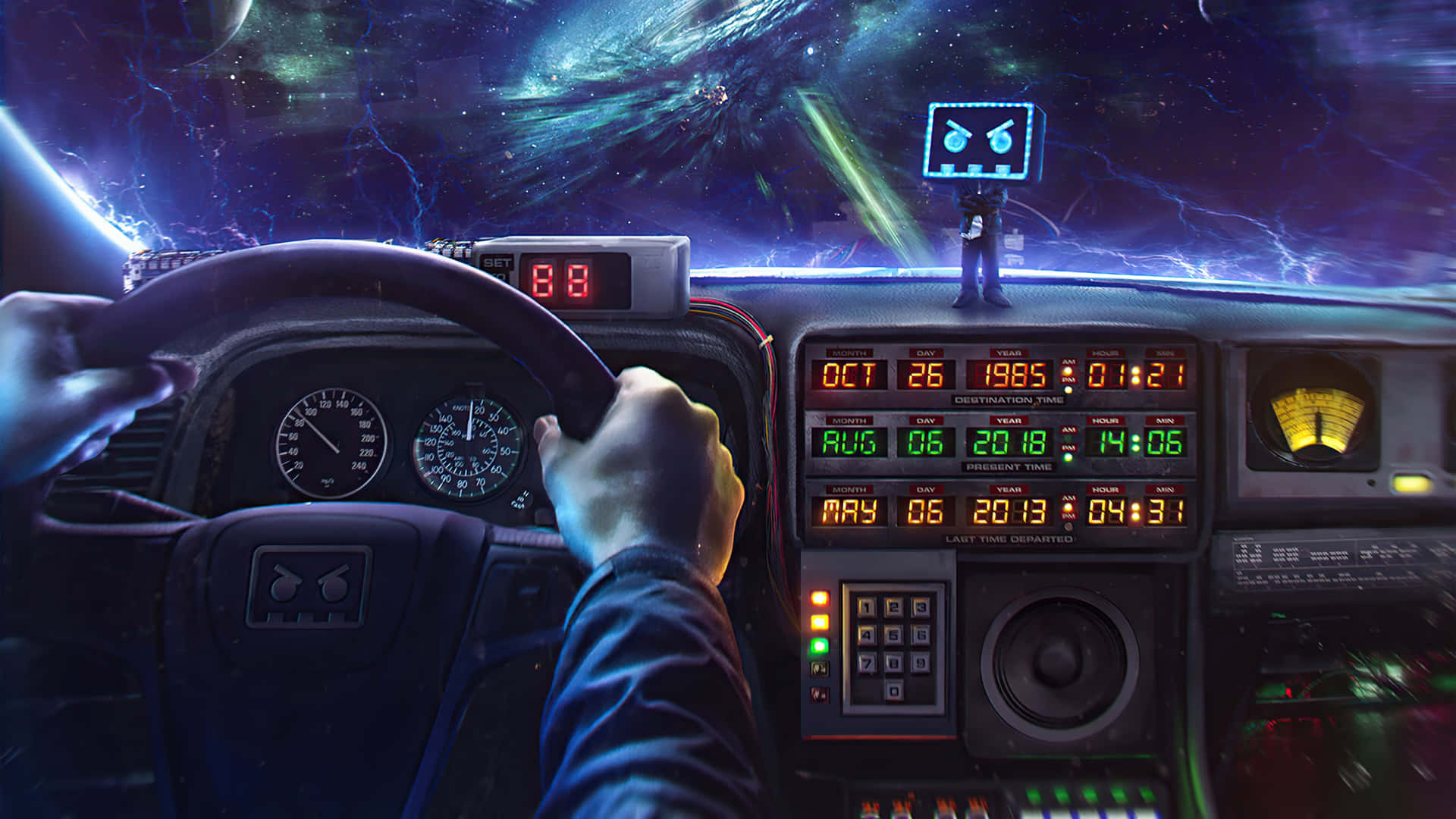 Time Travel Dashboard Art Background