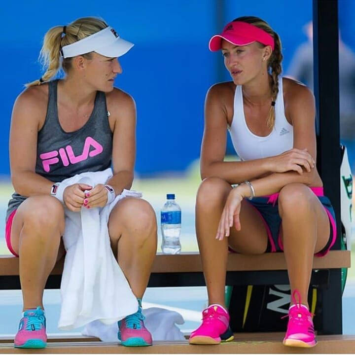 Timea Babos And Partner Taking A Relaxing Break Background