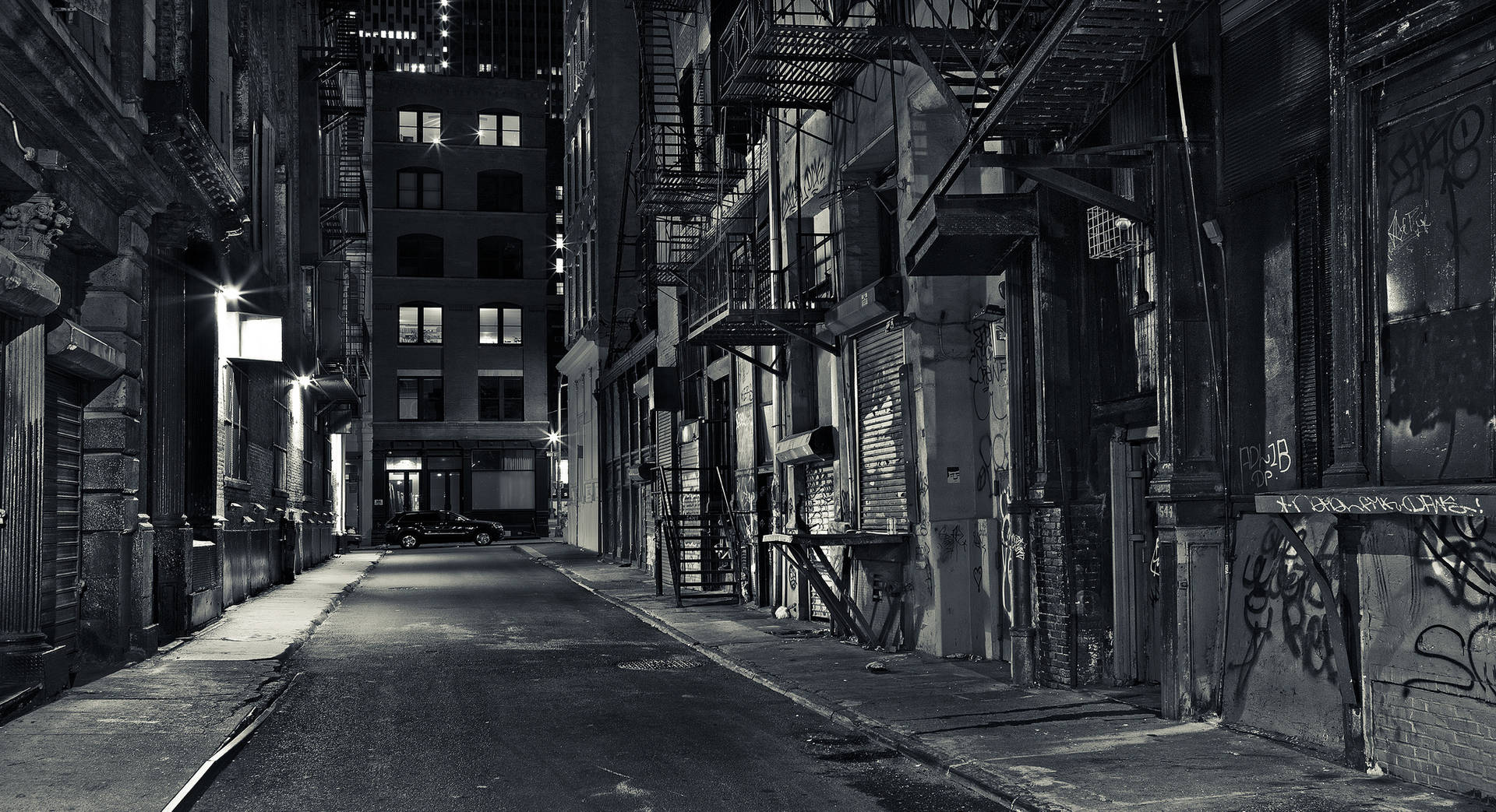 Timeless Alley - New York In Monochrome Background