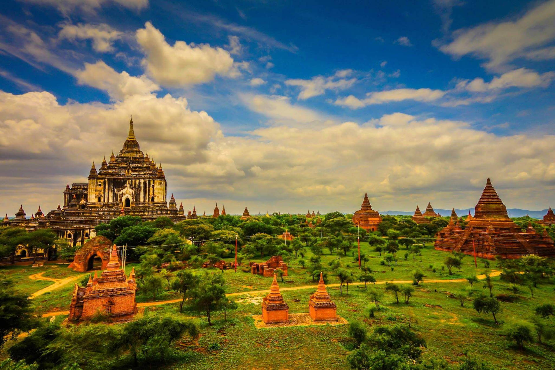 Timeless Charm Of Yangon And Old Bagan Background