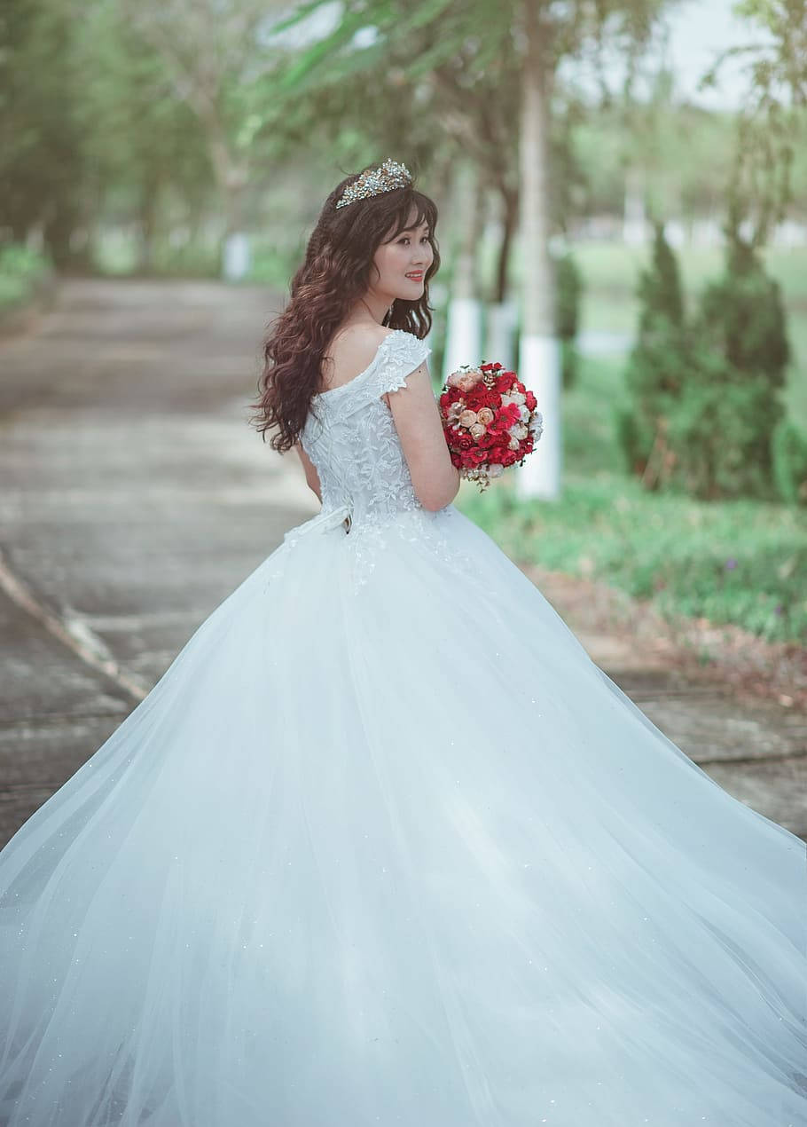 Timeless Elegance In A Classic Wedding Dress Background