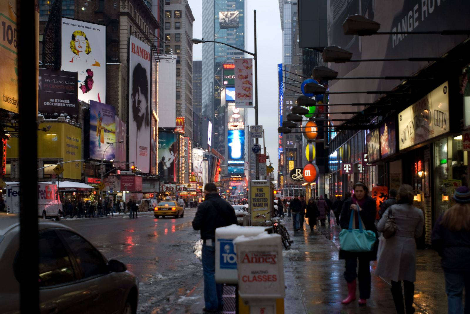 Times Square After Rain Background