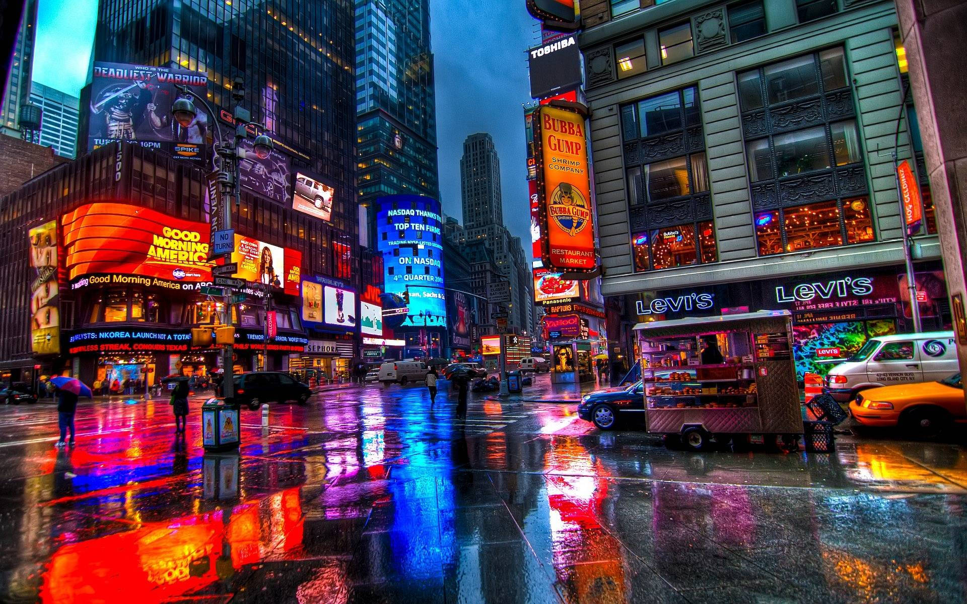 Times Square Colorful Buildings