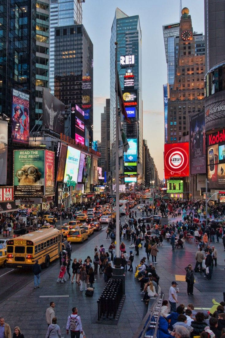 Times Square Dark Sky Background