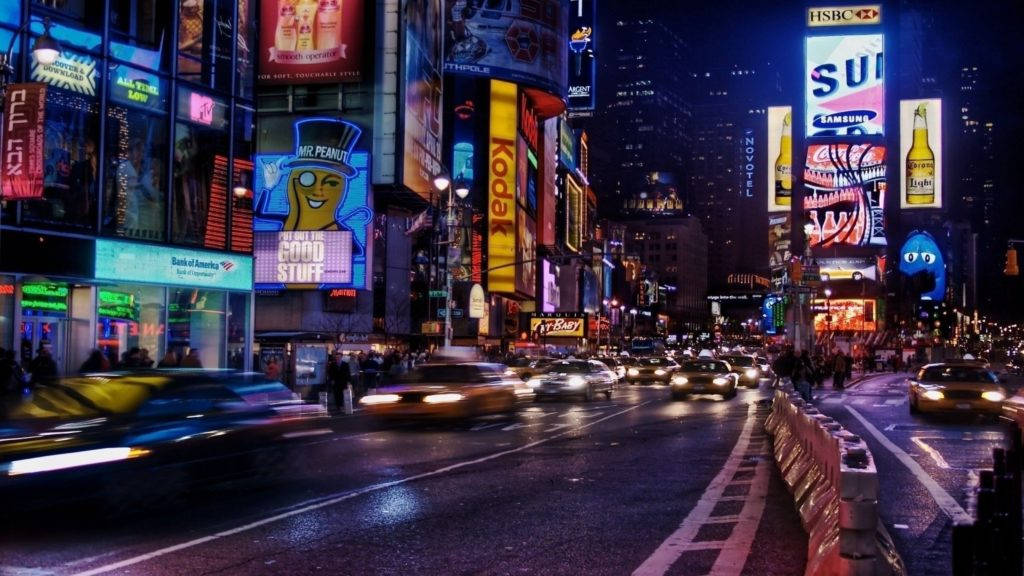 Times Square New York City Night View