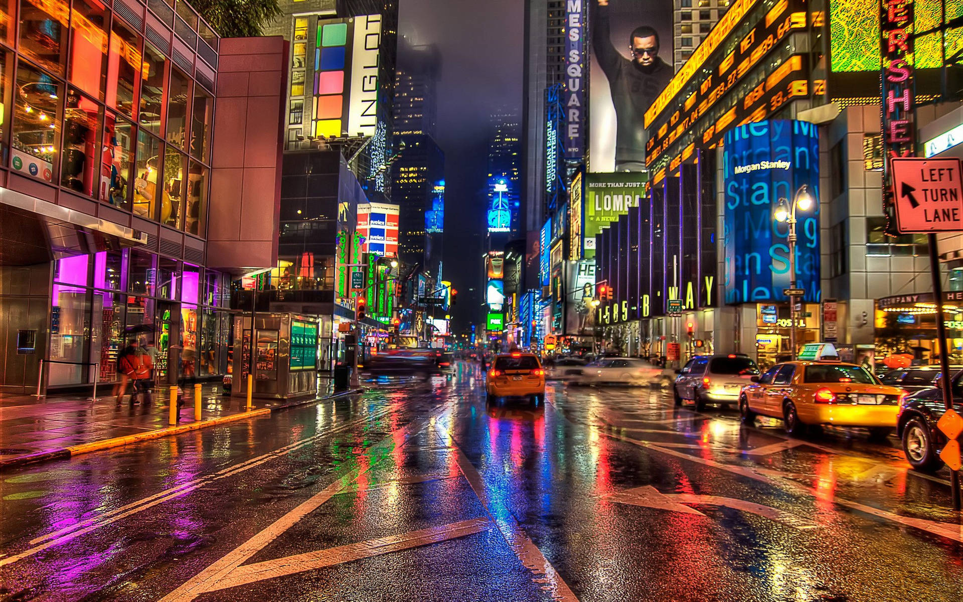 Times Square Night New York Computer Background