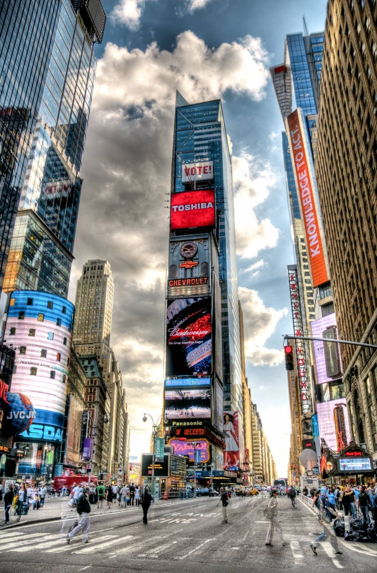 Times Square Thick Clouds