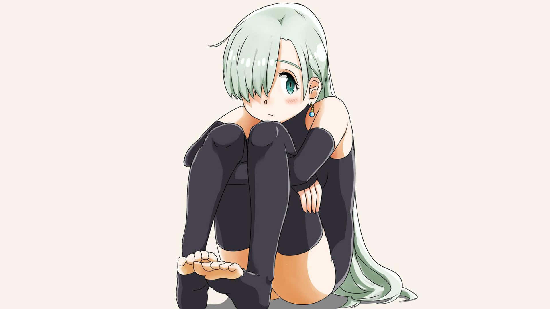 Timid Anime Character Sitting