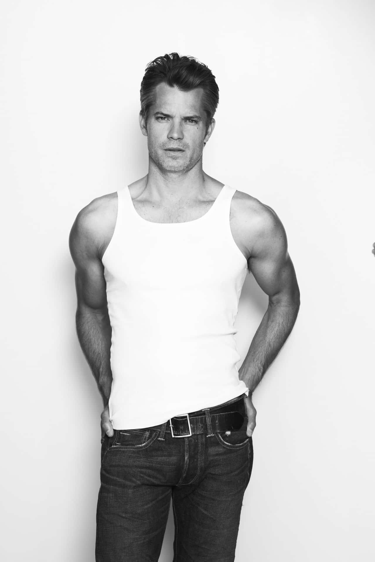 Timothy Olyphant Posing In A Black And White Portrait