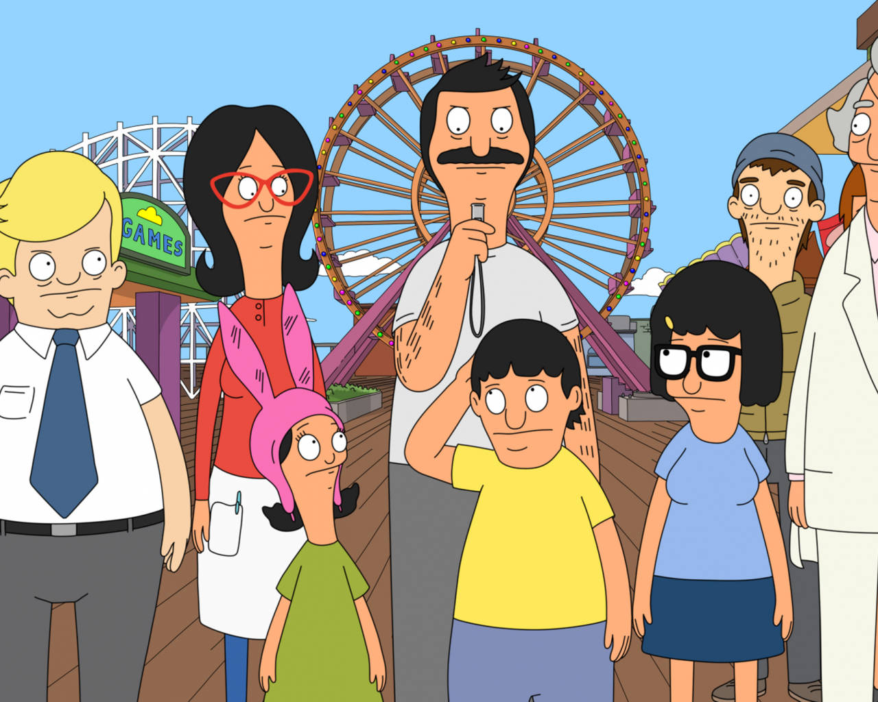 Tina Belcher And Family In Carnival Background