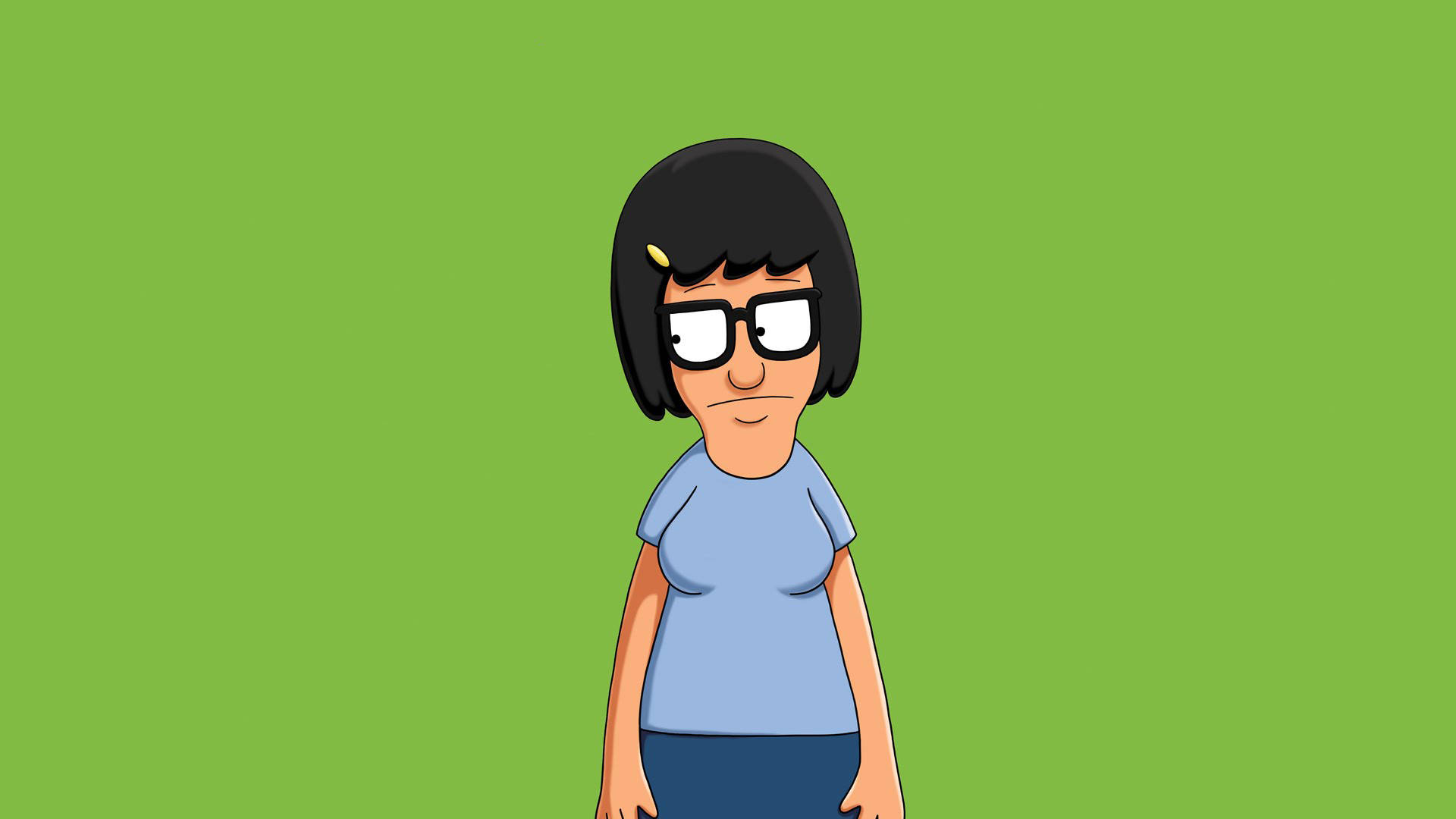 Tina Belcher In Apple Green Canvas Background