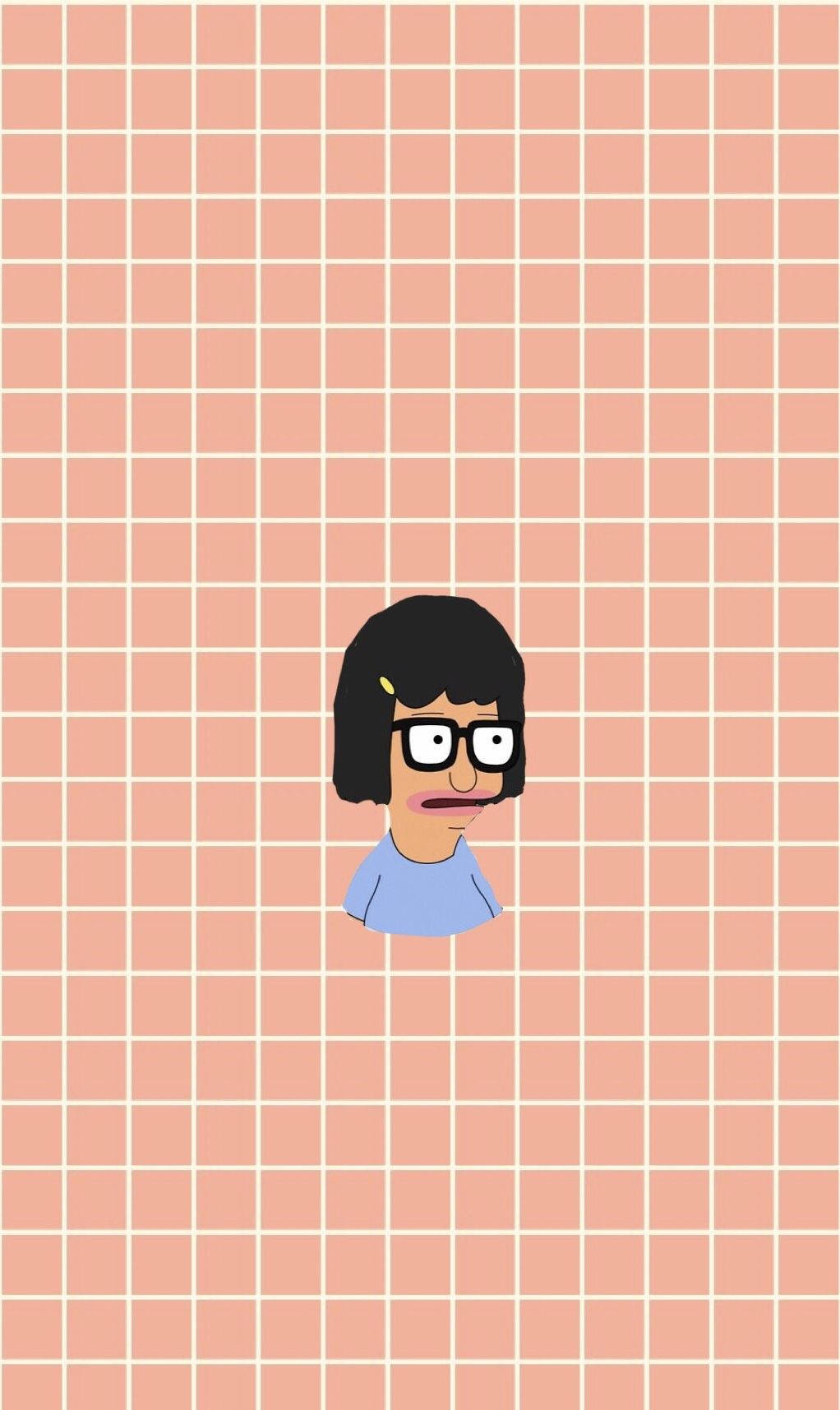 Tina Belcher With Pink Lipstick Background