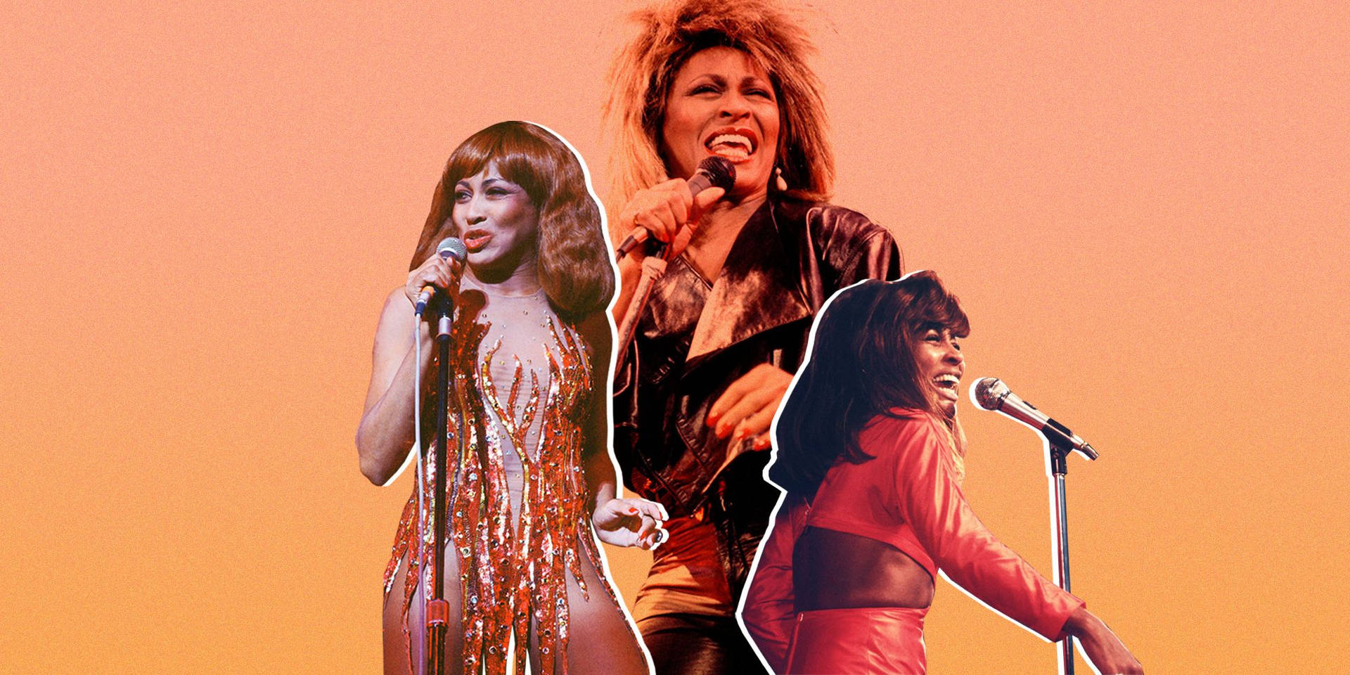 Tina Turner Performances Collage Background