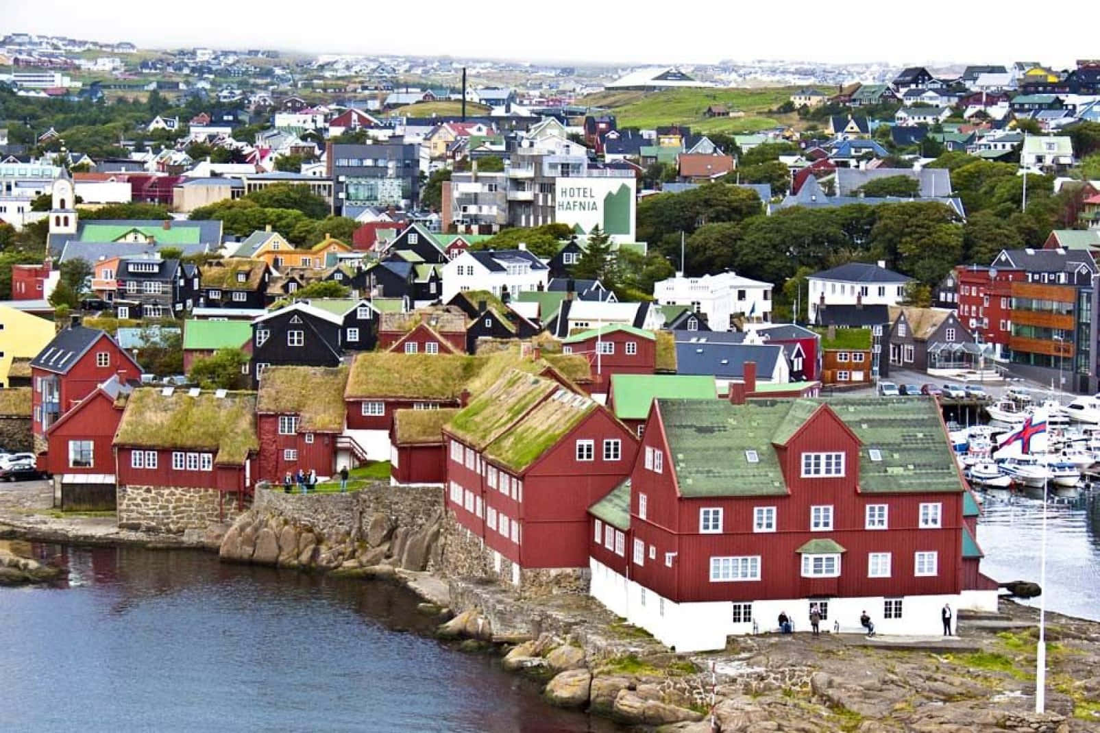 Tinganes And Thorshavn Houses Background