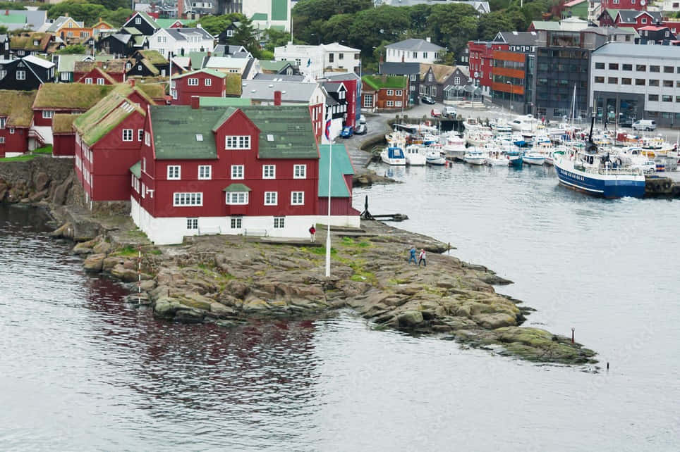 Tinganes Peninsula At Thorshavn Background