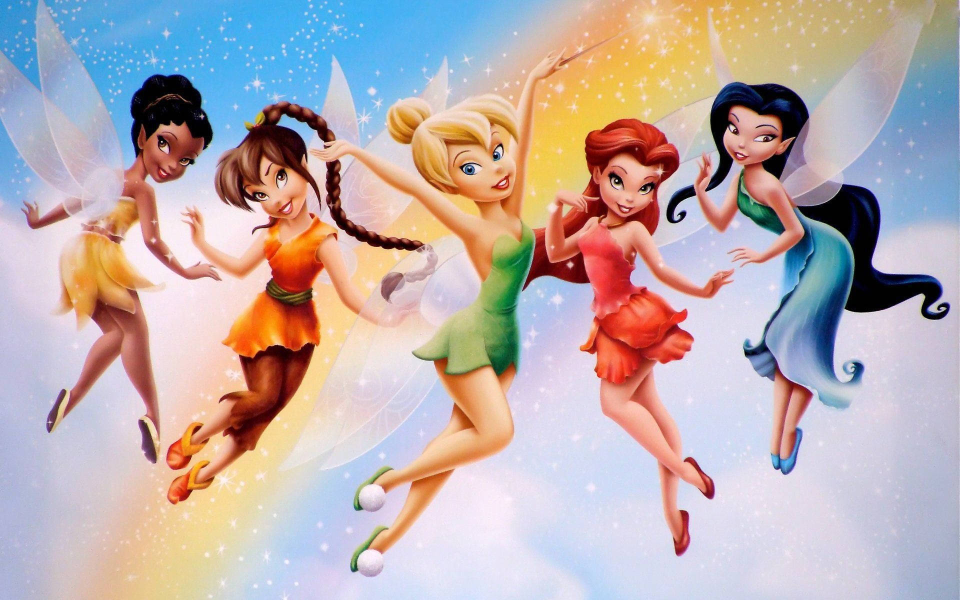 Tinkerbell And Friends Flying Background