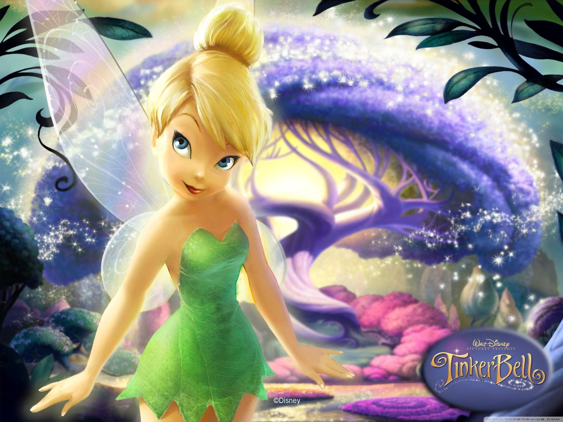 Tinkerbell And The Purple Tree Background