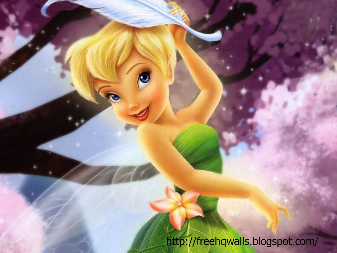 Tinkerbell With A With Feather Background