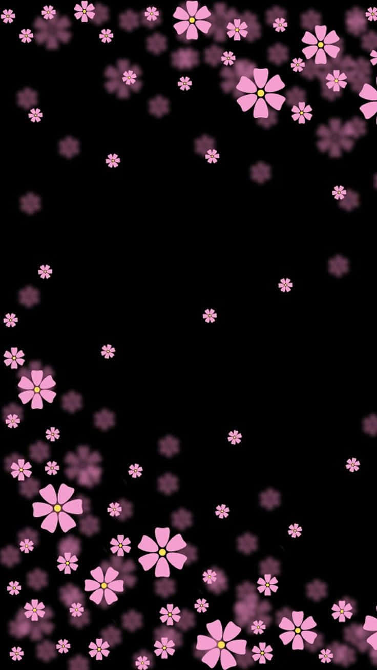 Tiny Black And Pink Flower Background