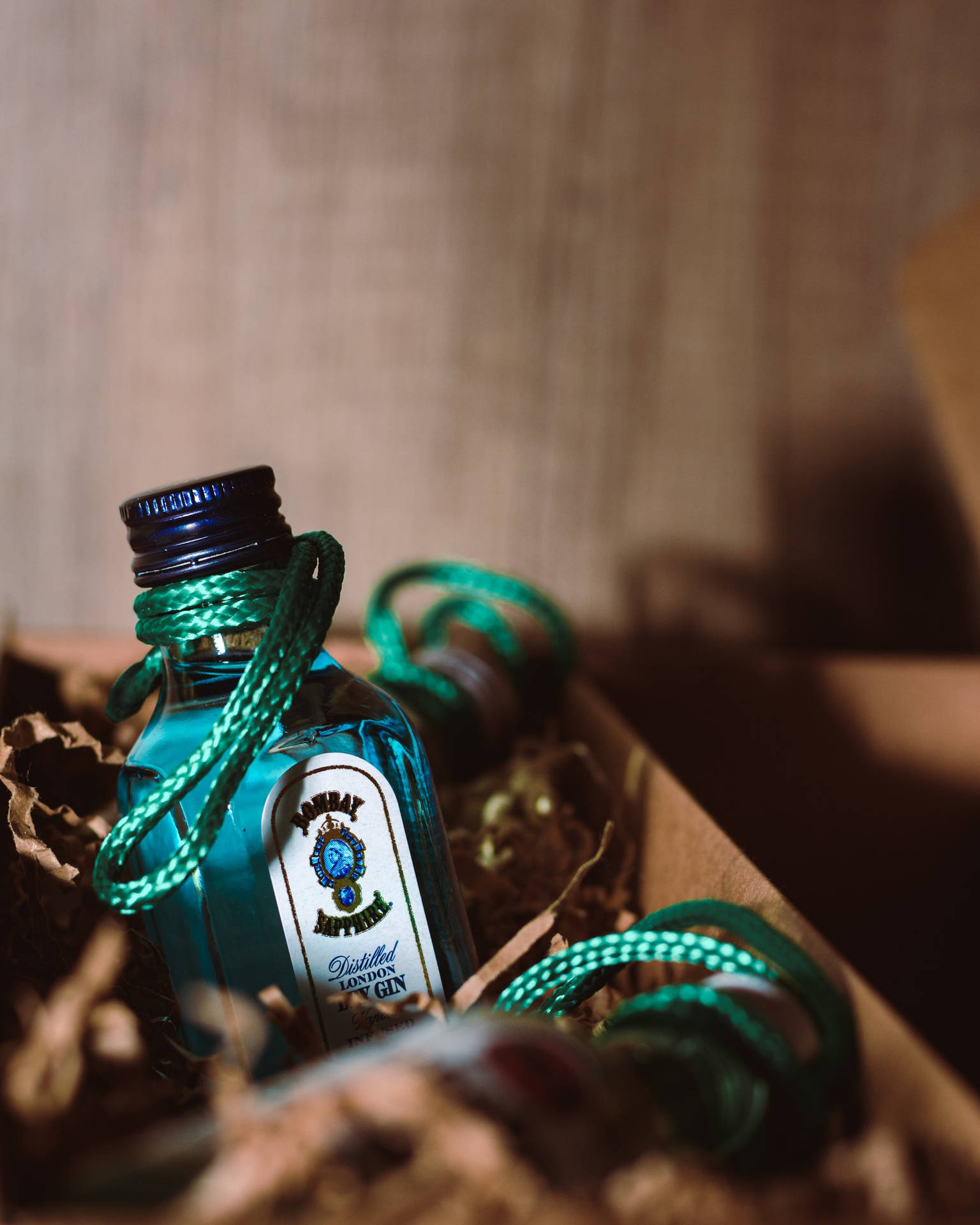 Tiny Bombay Gin Bottle Background