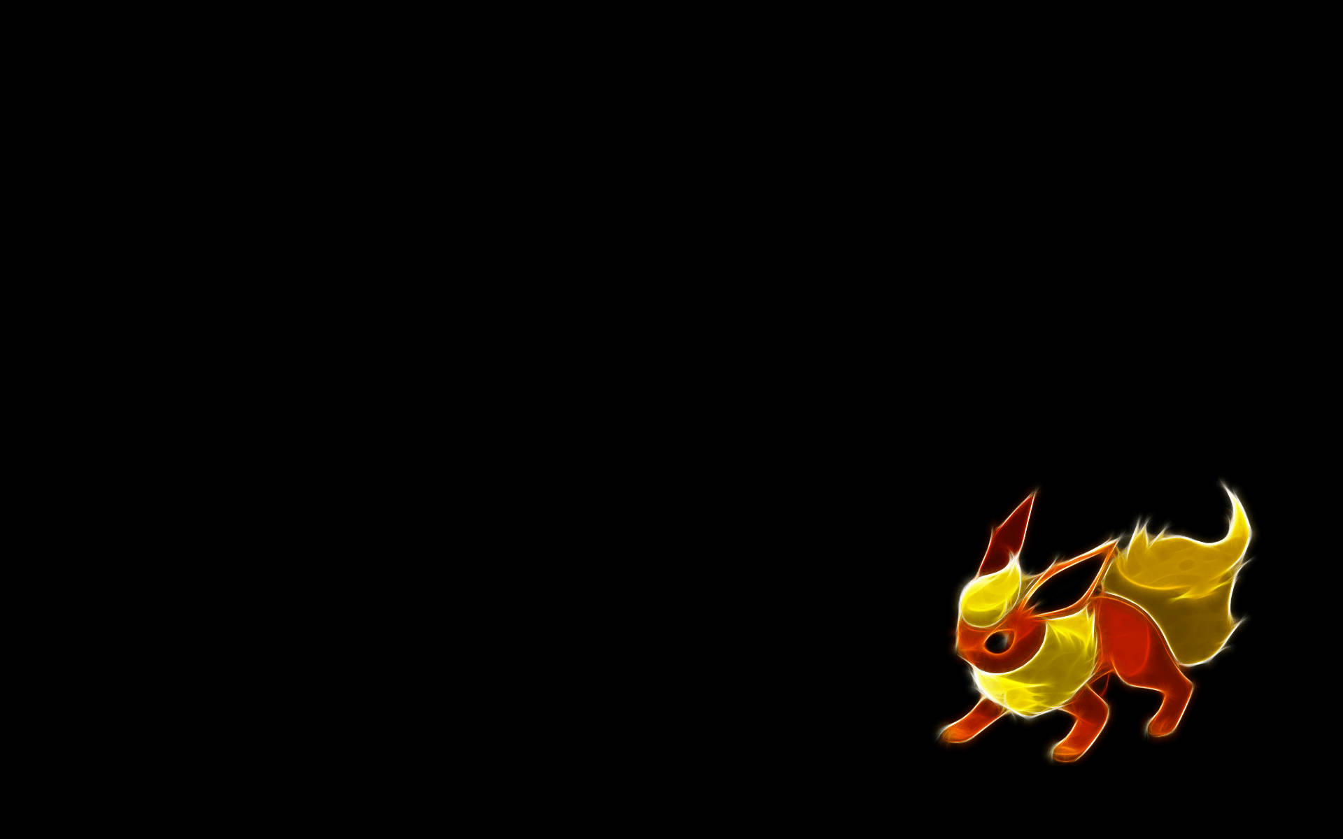 Tiny Flareon On Black Background Background