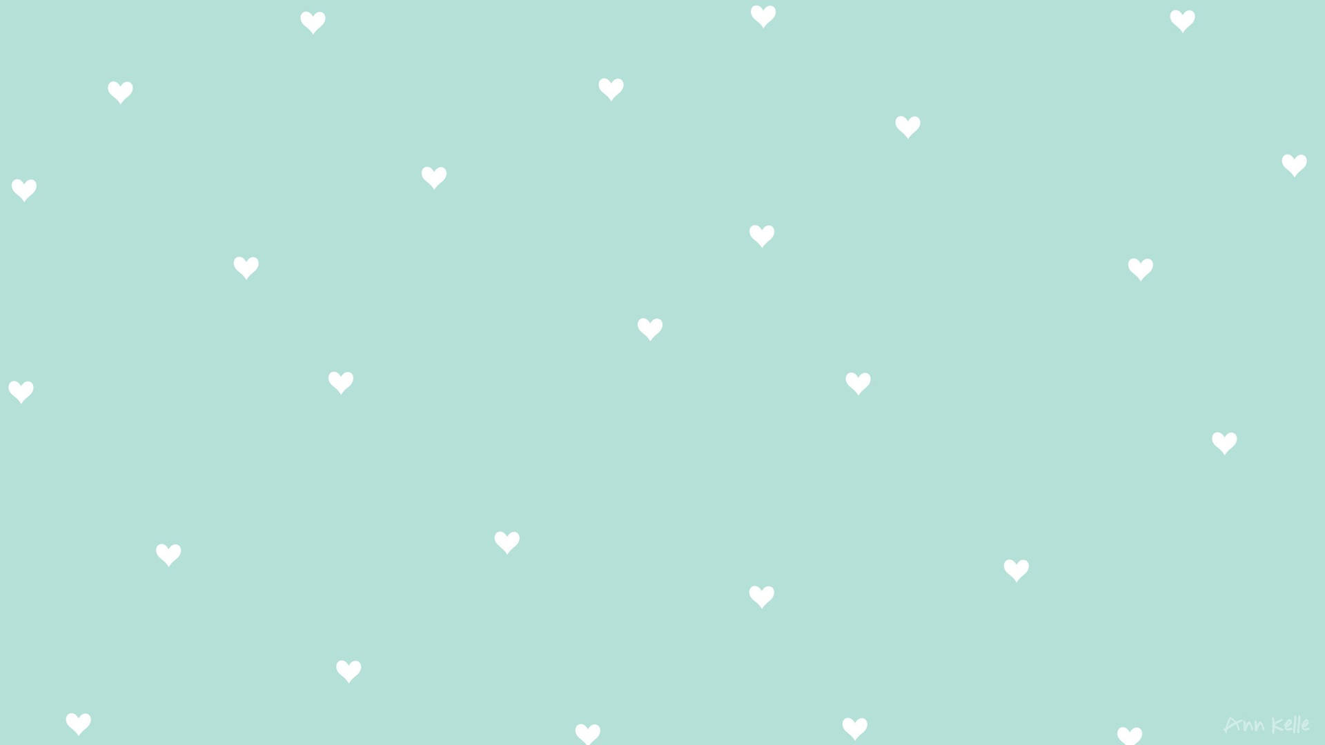 Tiny Hearts On Pastel Green