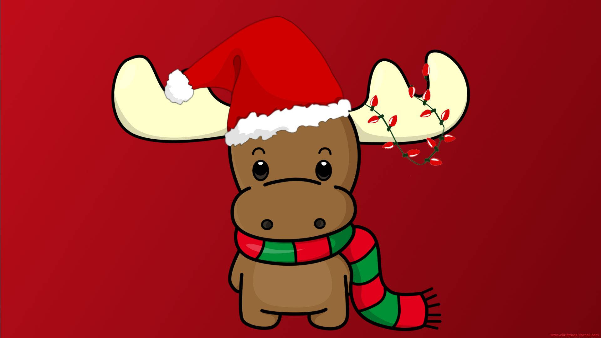 Tiny Kawaii Christmas Deer Background