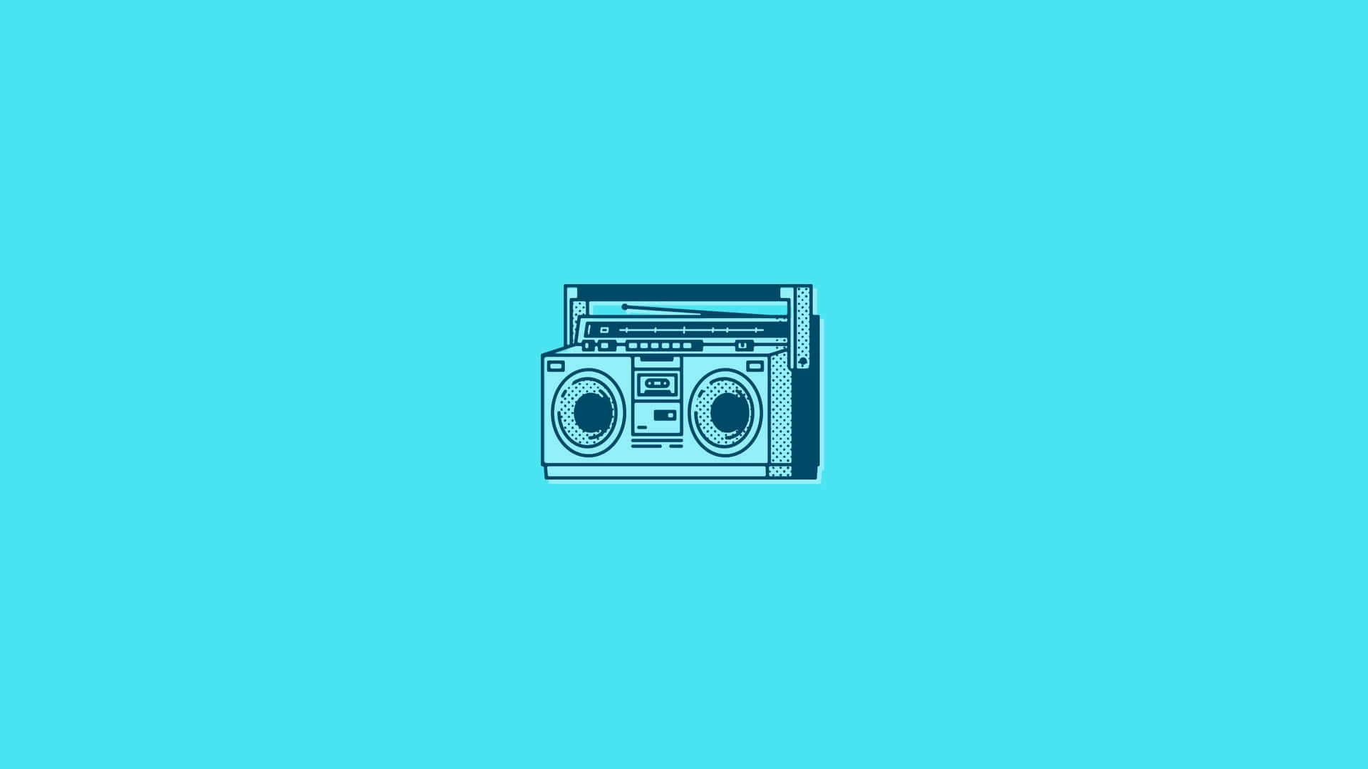 Tiny Old School Blue Boombox Background