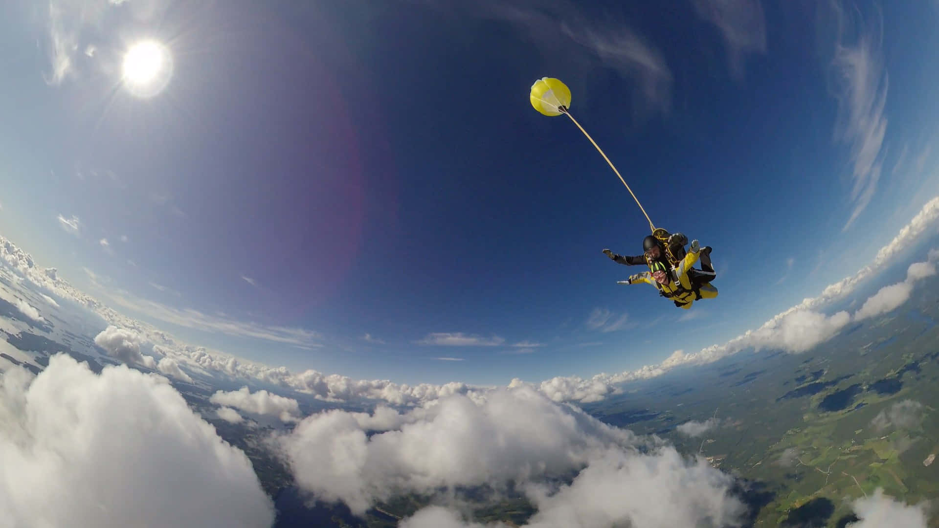 Tiny Pilot Chute Skydiving Background