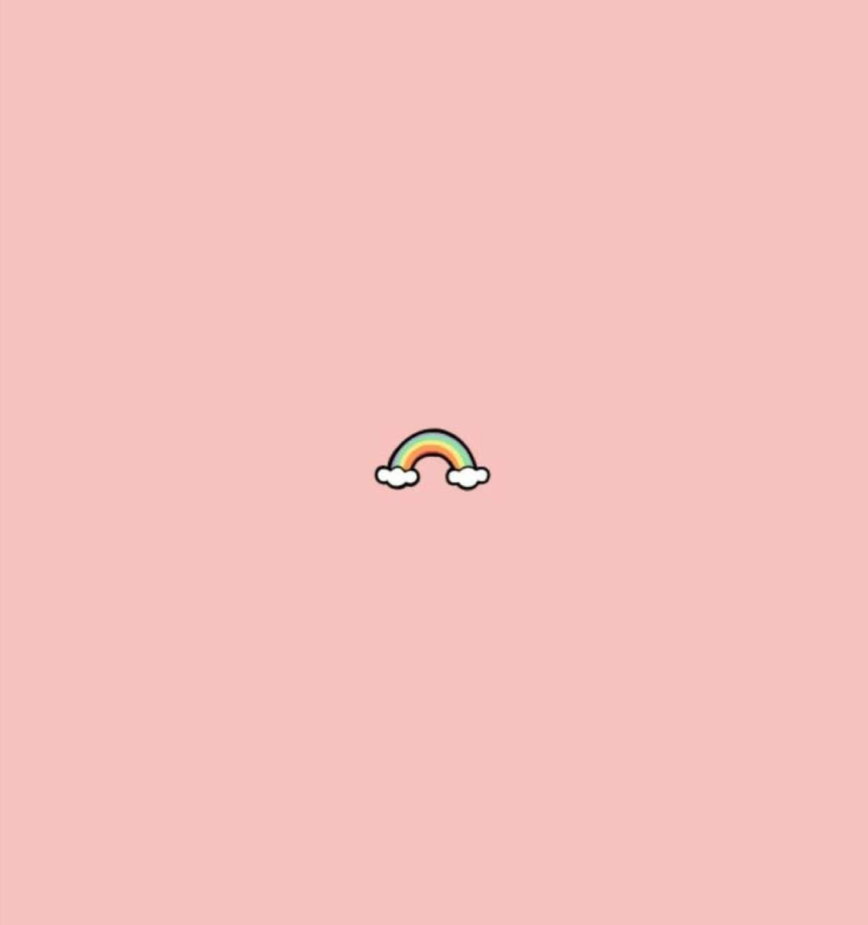 Tiny Rainbow On Cute And Pink Backdrop Background