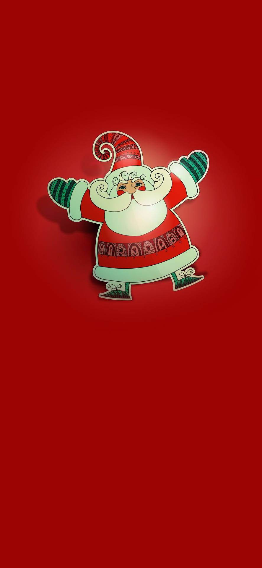 Tiny Santa On Red Christmas Iphone