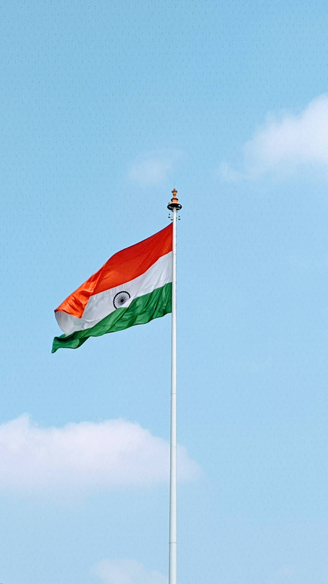 Tiranga Indian Flag On Pole Background