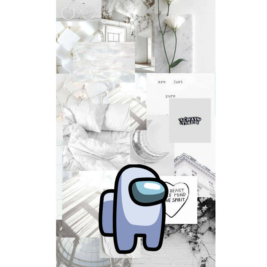 Tired Aesthetic Collagewith Among Us Character Background