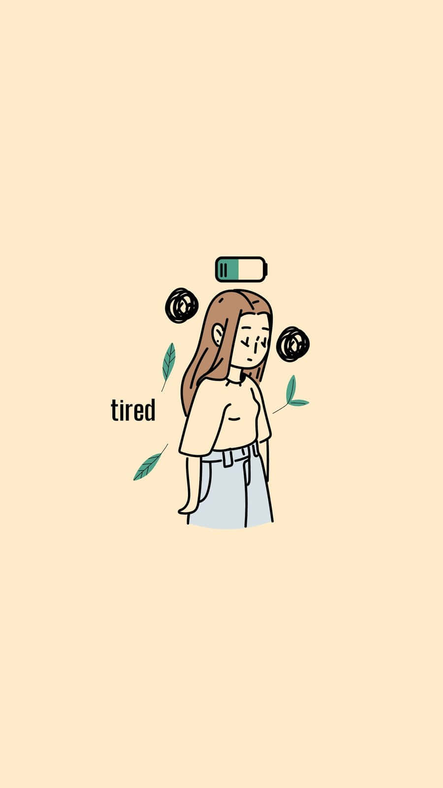 Tired Aesthetic Illustration Background