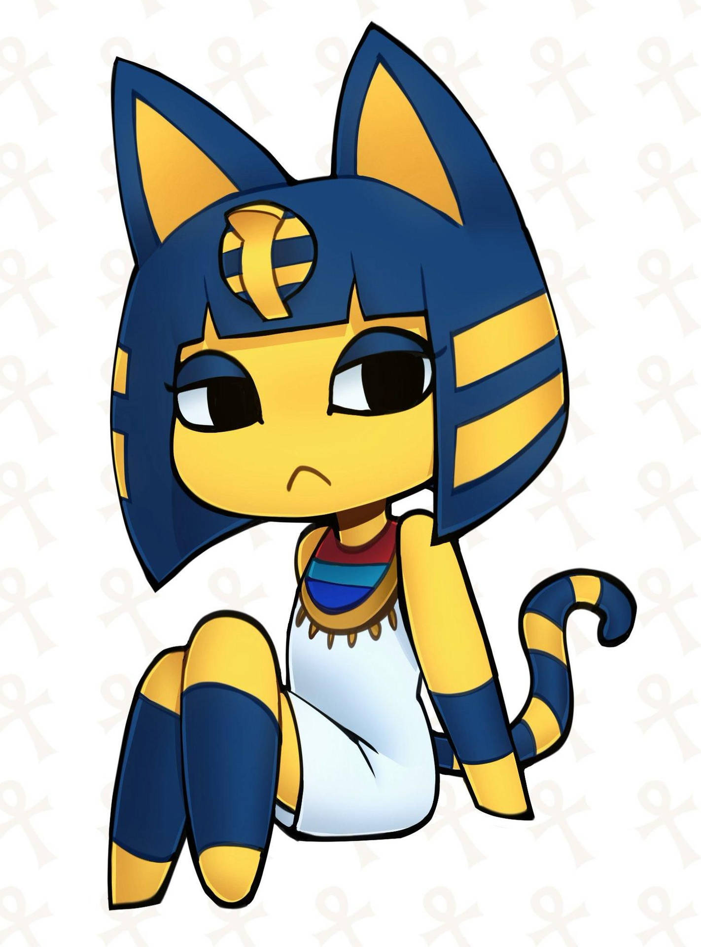 Tired Ankha Animal Crossing Resting Background