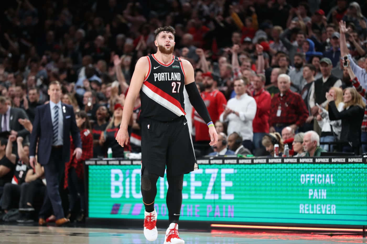 Tired Bosnian Professional Basketball Player Jusuf Nurkic Background