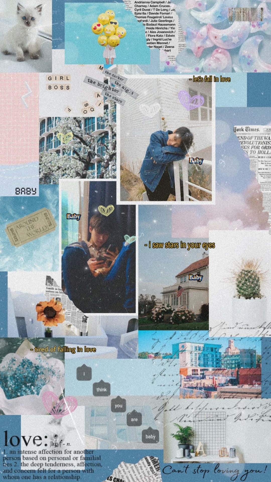 Tired Love Aesthetic Collage Background