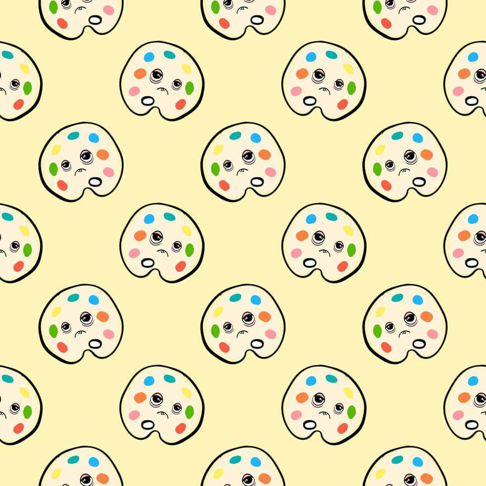 Tired Palette Faces Pattern Background