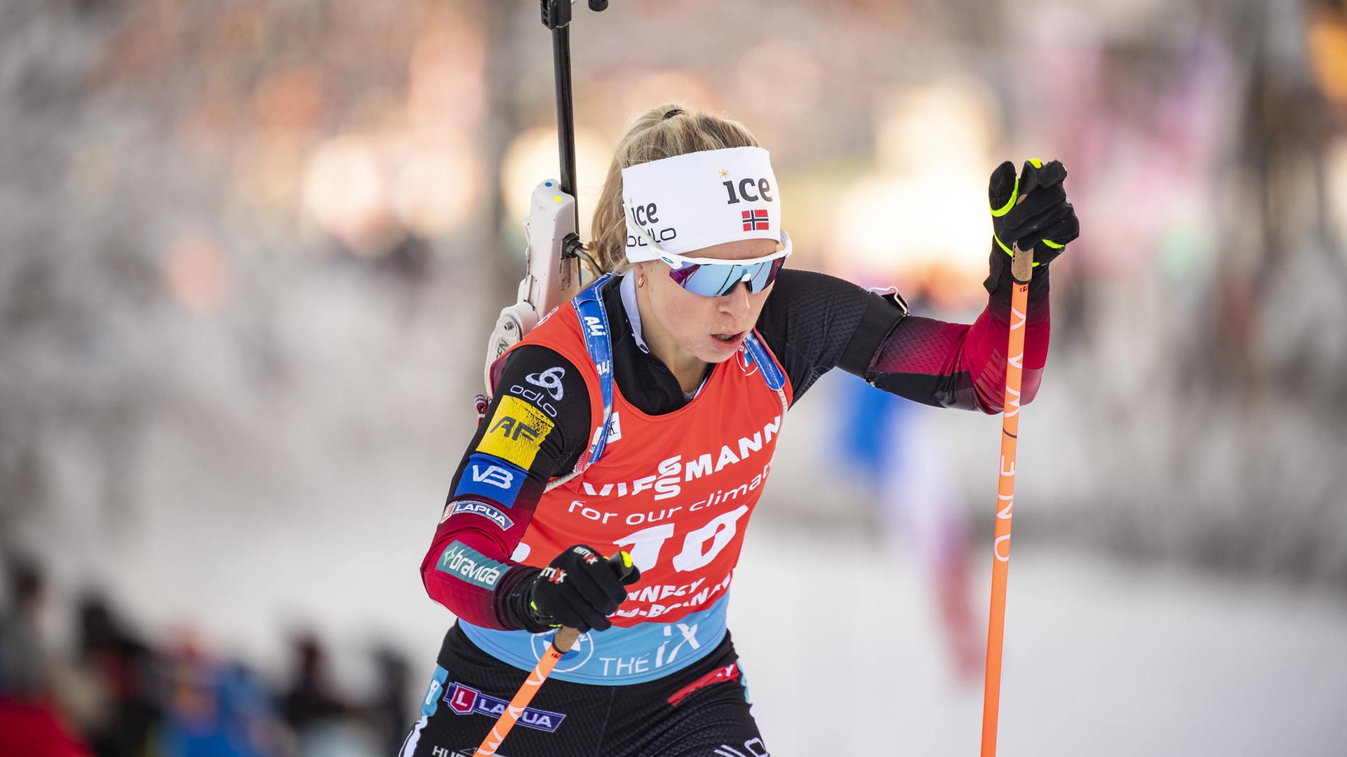 Tiril Eckhoff In Biathlon Action During The Ibu World Cup