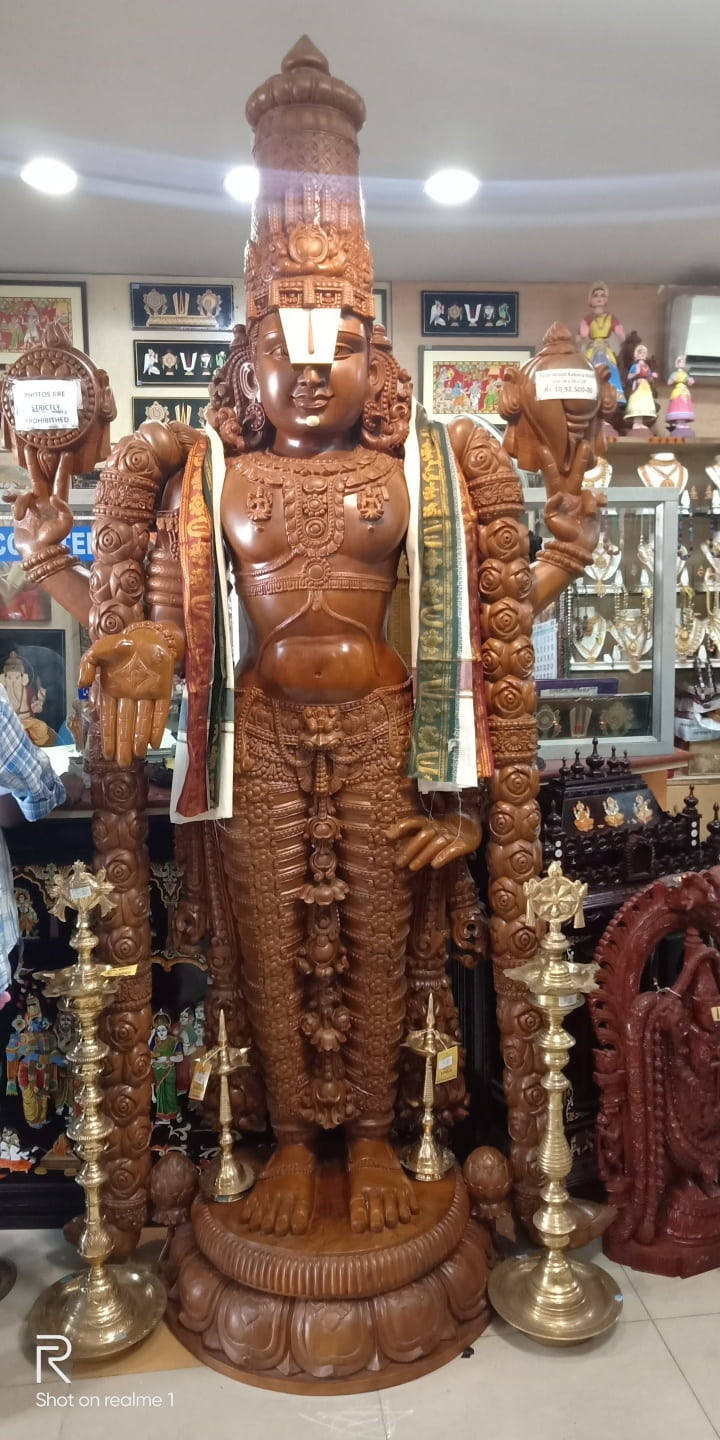 Tirupati Balaji Clay Statue Background